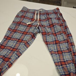 American Eagle Outfitters Plaid Sweatpants - Red and Blue